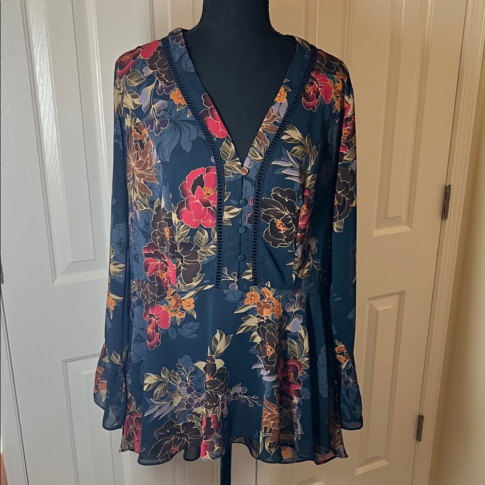 City Chic Multi-colored Floral Blouse